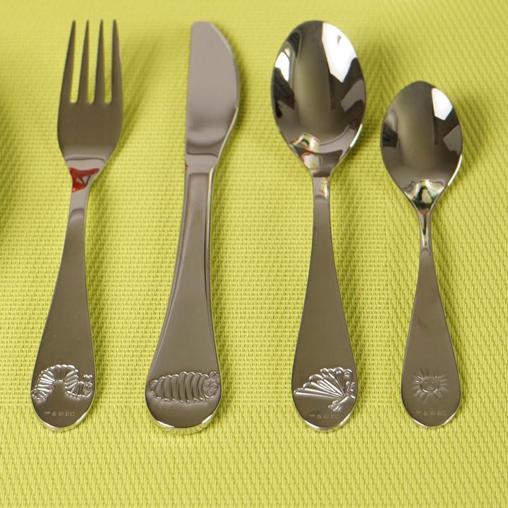 Actual product image Geda Labels Children's cutlery "Caterpillar glutton" 4 pcs.