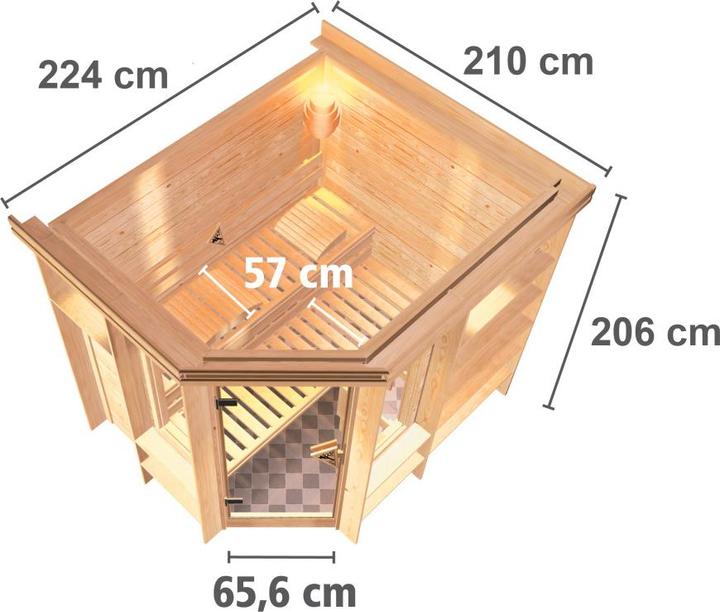 Image du produit Karibu Cortona avec couronne de toit (Contrôle externe de 9 KW)