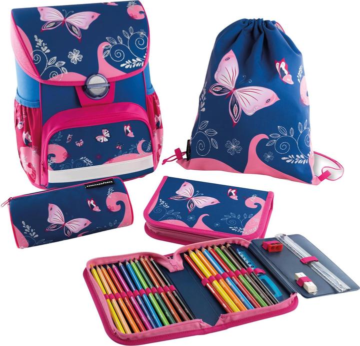 Actual product image EberhardFaber School desk set EFAlino butterfly 4-piece, blue / pink (18 l)