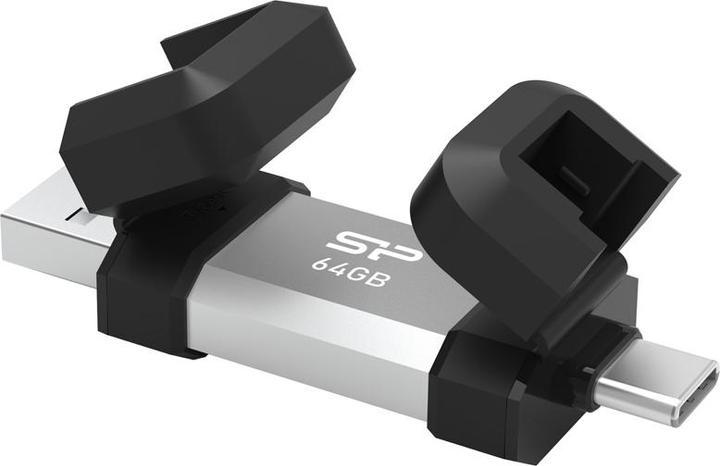 Produktbild Silicon Power 64 GB, USB TYPE-A and TYPE-C FLASH DRIVE, MOBILE C51, Silver (64 GB, USB-A, USB-C)