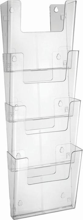 Produktbild Europel Wand-Prospekthalter, A4 hoch, 4 F„cher, glasklar (A4)