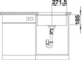 Produktbild Blanco Subline 500-U (Unterbauspüle, 54.30 cm, 54.30 cm)