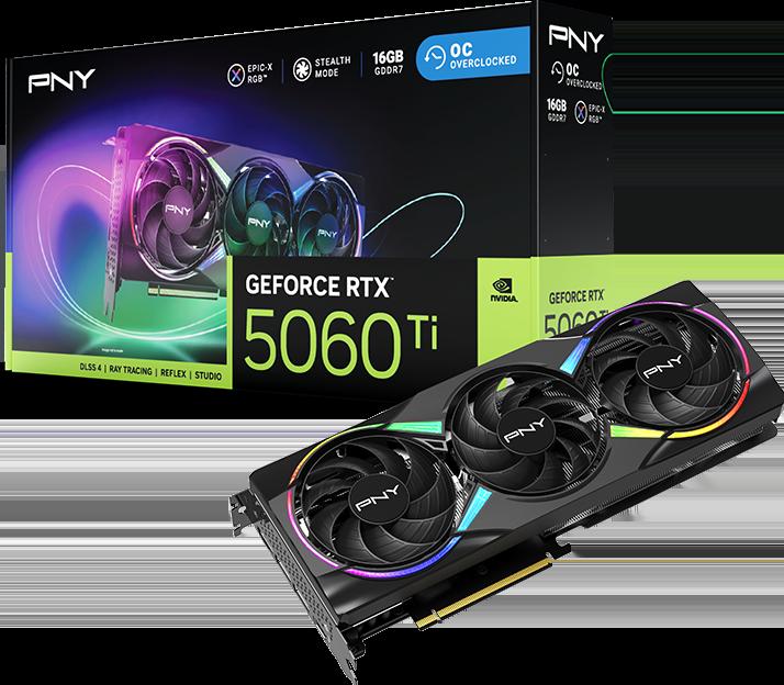 Actual product image PNY GeForce RTX 5060 Ti Epic-X RGB Overclocked Triple Fan (16 GB)