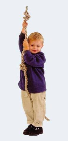Actual product image Happy People Climbing rope 190cm 4 knots 60KG GS/TÜV