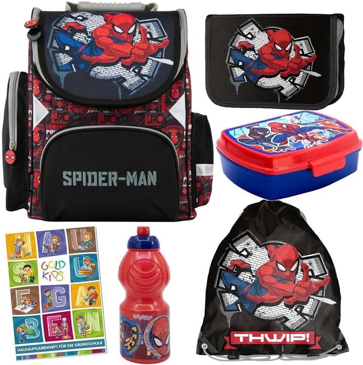 Image du produit Goldkids 6-teiliges Schulranzen-Set mit Spider-Man-Motiv