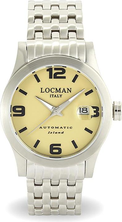 Locman Italy Herrenuhr Island Automatik beige Ref. 0615 (Analoguhr, 40 mm)