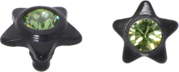 Bijouteria Dermal-Anchor Aufsatz (Kristall, PVD Beschichtung (schwarz), Titan)