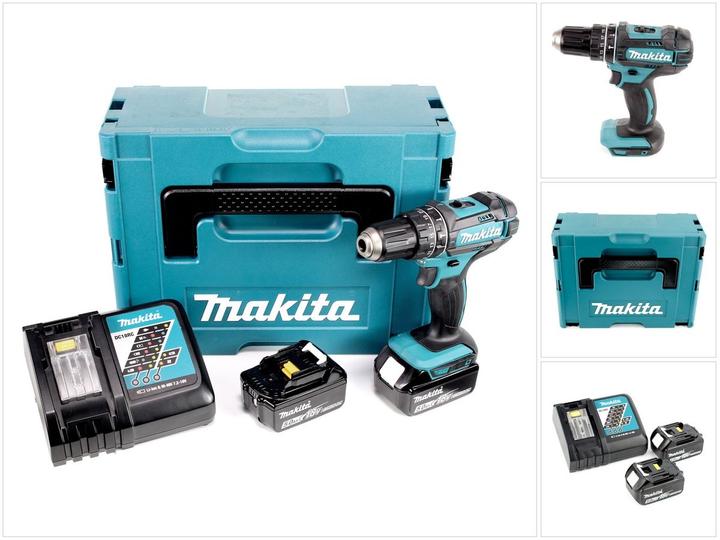 Actual product image Makita DHP482RTJ 18V 2x rechargeable battery-powered impact drill (Rechargeable battery operated)