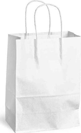 Actual product image Mailmedia Paper carrier bag with cord 8.7 litres white Dimensions W 240 x D 110 H 330 mm (1 Piece)