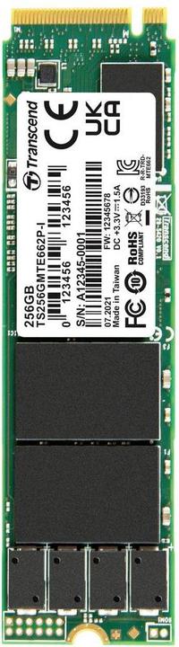 Actual product image Transcend MTE662P-I 256GB Internal M.2 PCIe NVMe SSD 2280 PCIe NVMe 3.0 x4 Retail TS256GMTE662P-I (256 GB, M.2 2280)