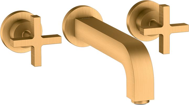Axor Citterio 3-hole basin mixer flush-mounted, spout 222mm, cross handles, rosettes for w