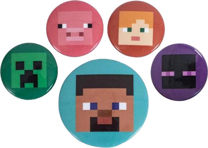 Minecraft Gesichter Abzeichen 5erPack Metall
