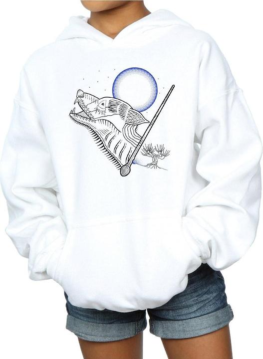 Actual product image Girls Werewolf Line Art Hoodie (152, 158)