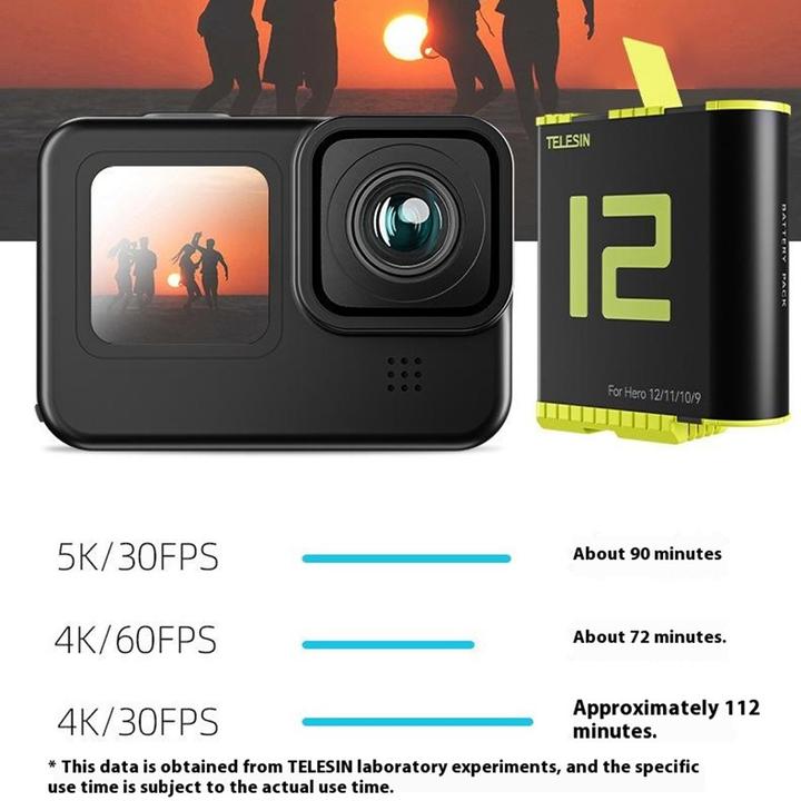 Immagine prodotto Telesin GP-BTR-901-B (GoPro Hero 9, GoPro Hero 10, GoPro Hero 11, GoPro Hero 12)