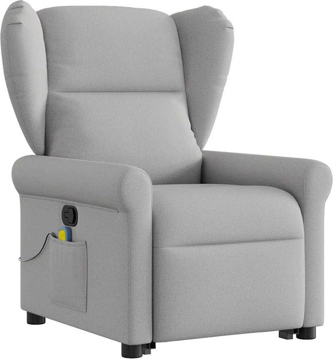 VidaXL Massagesessel mit Aufstehhilfe Wolkengrau Stoff