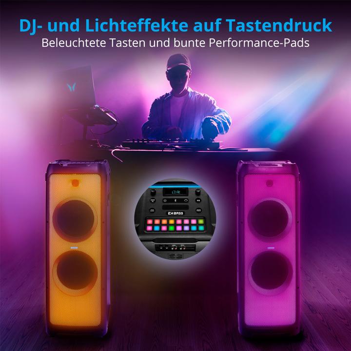 Produktbild Medion LIFE® X61200 Partylautsprecher, Bluetooth®-Soundsystem, LED-Frontpanel mit spektakulärer & mehrfarbi (Netzbetrieb)