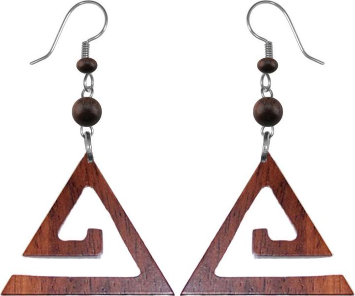 Star Piercing Ohrring Spirale Dreieck aus Sonoholz