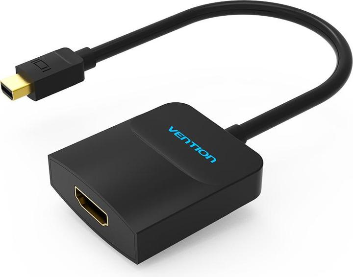 Actual product image Vention Mini DisplayPort to HDMI cable adapter, black - 0.15m (Mini DP, HDMI, 4 cm)