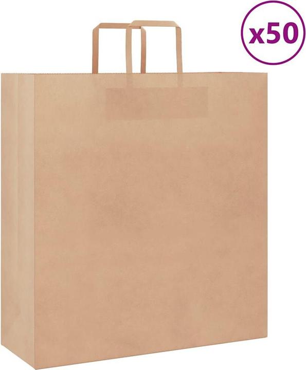 Immagine prodotto VidaXL Sacchetti di carta kraft 50 pezzi con maniglia marrone 45x17x48 cm (Borsa da regalo, 50 x)