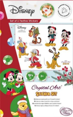 Actual product image Craft Buddy Disney Christmas Friends, 21x27cm Crystal Art Sticker Set