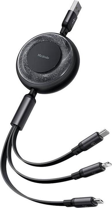 Produktbild Mcdodo 3-in-1 USB-C to USB-C / Lightning / Micro USB cable, CA-3730, 1.2m (black) (1.20 m, 60 W)