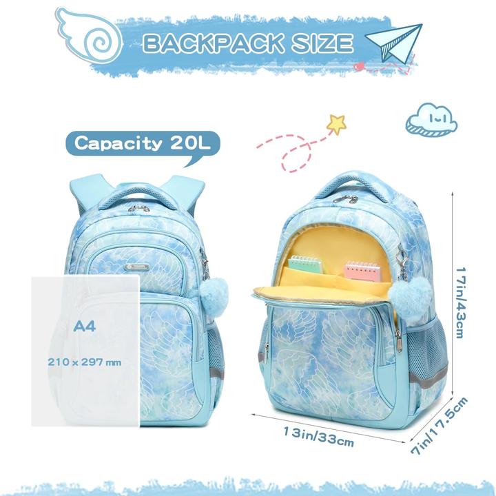 Produktbild Only-Bags.Store Schulrucksäcke, Kinderrucksäcke mit Brustgurt für Kinder, Grundschulrucksack mit grosser Kapazität
