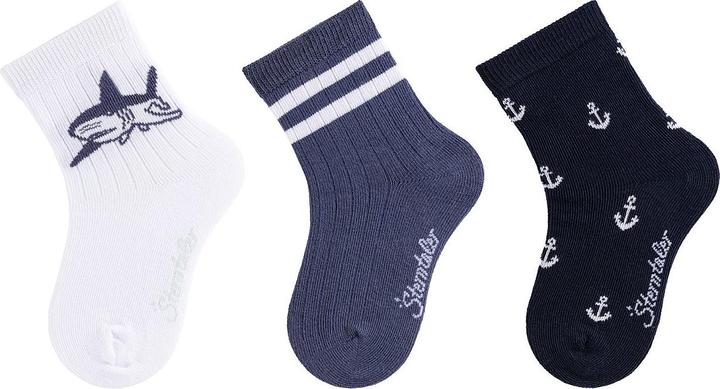Image du produit Sterntaler Pack de 3 chaussettes enfants requin (Lot de 3, 23 - 26)