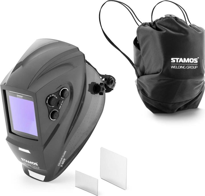Actual product image Stamos Schweisshelm COLOUR GLASS X-100B automatischer Schweisshelm farbiges Sichtfeld