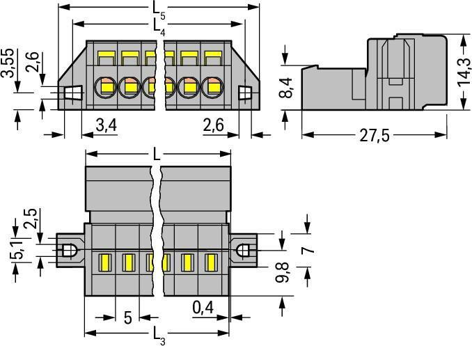 Actual product image Wago Contact technology Male connector with flange 231-602/019-000