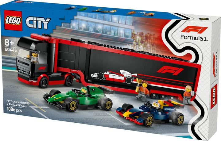 Produktbild LEGO F1 Transporter mit RB20 & AMR24 F1 Rennautos (60445, LEGO City)
