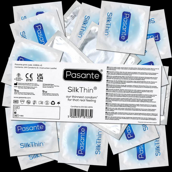 Actual product image Pasante Silk Thin Condoms - 144 Pcs (144 pcs.)