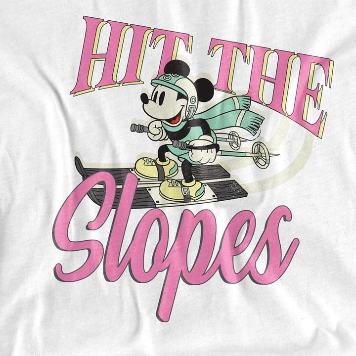 Actual product image Disney Unisex Adult Hit The Slopes Mickey Mouse T-Shirt (M)