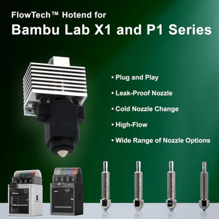 Produktbild MicroSwiss FlowTech™ Hotend for Bambu Lab X1/X1C - CM2™ CHT - Hardened Tip - High Flow (Hotend)