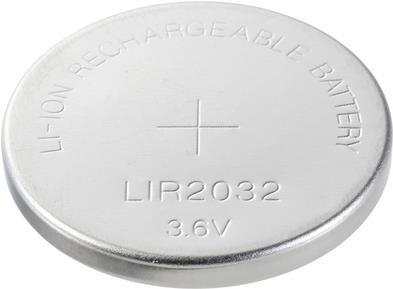Immagine prodotto Voltcraft LIR2032 Batteria a bottone LIR 2032 al litio 45 mAh 3,6 V 1 pz. (1 pz., LIR2032, 45 mAh)