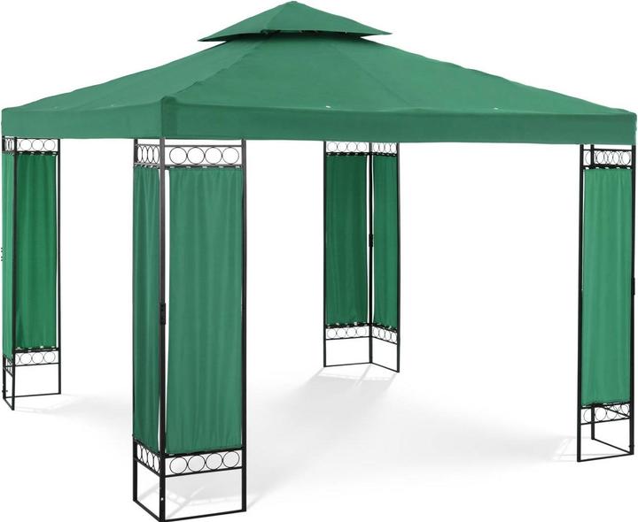 Produktbild Uniprodo Gartenpavillon Pavillon Metall Festzelt Sonnendach Partyzelt dunkelgrün 3x3m (294.50 cm, 294.50 cm)