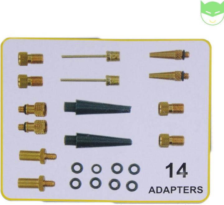 Immagine prodotto Dunlop Set di adattatori per valvole per biciclette 14 pezzi (Set adattatore valvola)