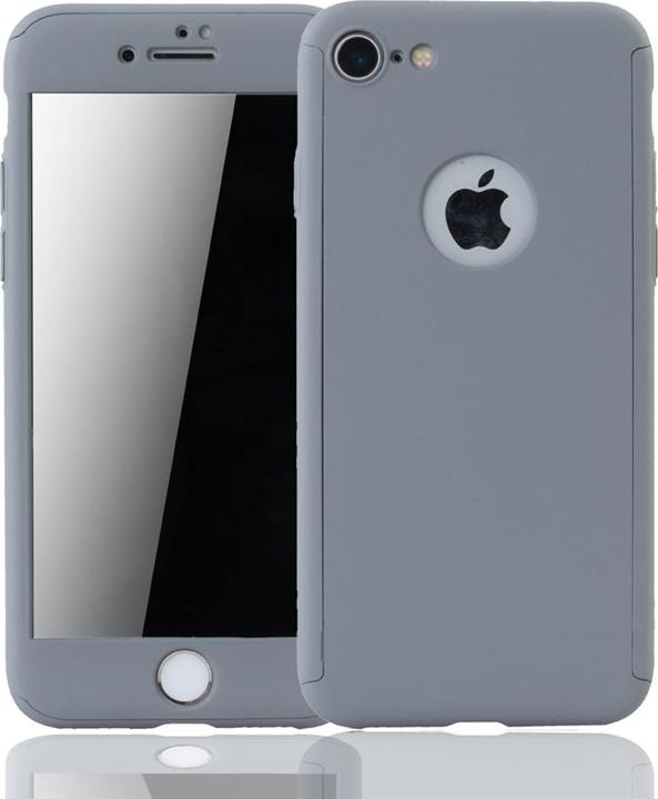 Produktbild König Design Hülle Handy Schutz für Apple iPhone 8 Full Case Cover Displayschutz Bumper Grau (Apple iPhone 8)