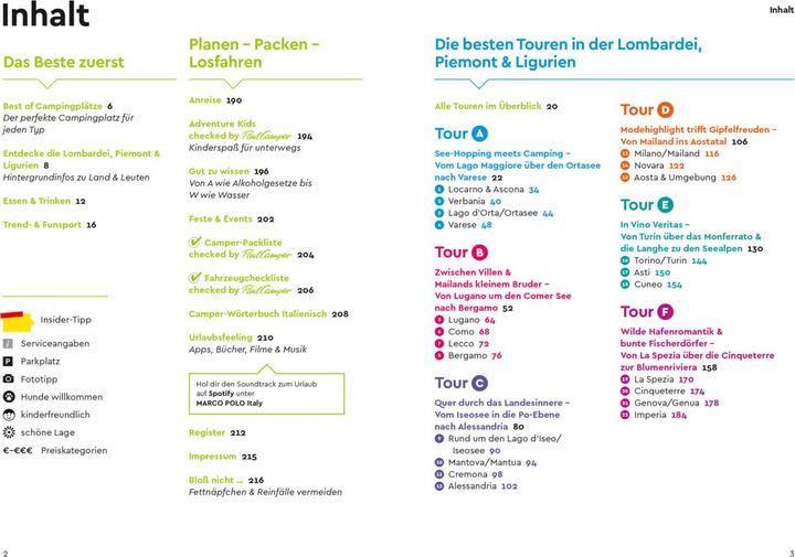 Actual product image Camper Guide Lombardei, Piemont & Ligurien (German, Anne Steinbach, Clemens Sehi, 2023)