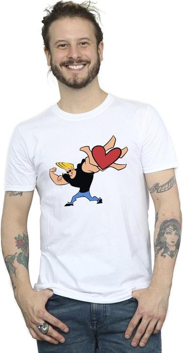 Actual product image Johnny Bravo Mens Heart Present T-Shirt (XXL)