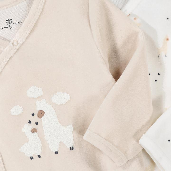 Produktbild La Redoute Collections 2er-Pack Samt-Strampler mit Lama-Motiven (74)