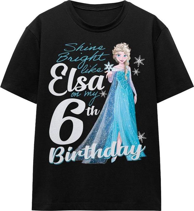 Immagine prodotto Disney Frozen Bright Like Elsa Maglietta 6° Compleanno Adulto Unisex (XL)