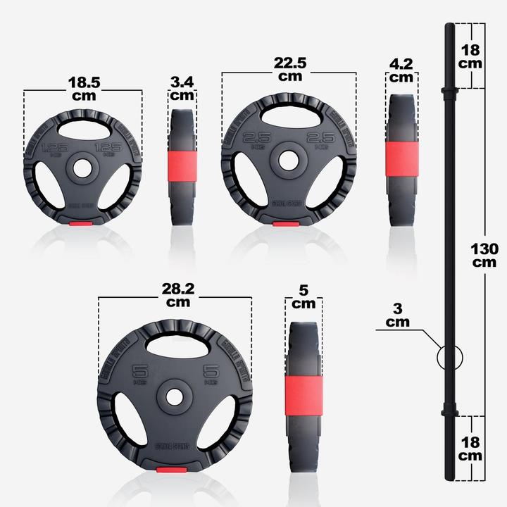 Image du produit Gorilla Sports Ensemble d'haltères aérobic (2 x 1,25 kg, 2 x 2,5 kg, 2 x 5 kg)