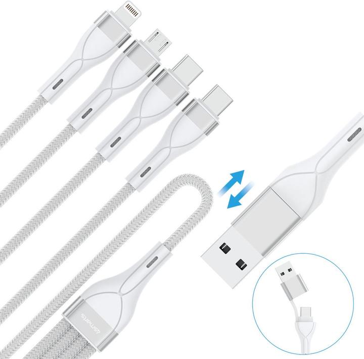 Productafbeelding 4smarts Multi oplaadkabel 4in2 (1.20 m, USB 2.0)