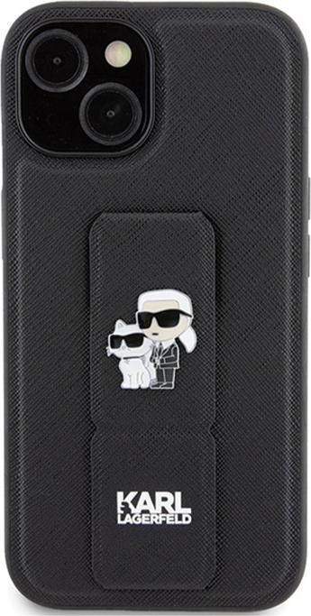 Productafbeelding Karl Lagerfeld KLHCP15MGSAKCPK iPhone 15 Plus 6,7" czarny/zwart hardcase Gripstand Saffiano Karl&Cho (Apple iPhone 15 Plus)