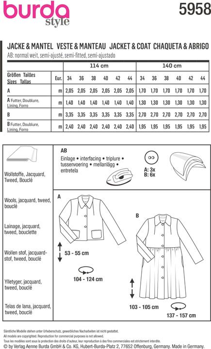 Produktbild Schnittmuster Jacke & Mantel