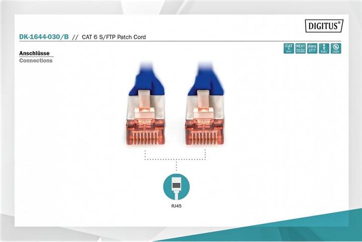 Immagine prodotto Digitus Cavo di rete (S/FTP, CAT6, 3 m)