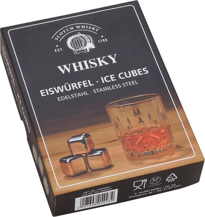 Produktbild G. Wurm Whisky Eiswürfel Set aus Edelstahl, 2,7 cm, 8 Würf (Whisky Steine)