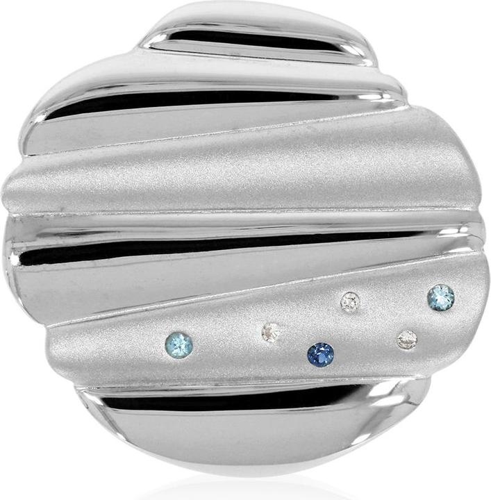 Xen Anhänger mit 3 Diamanten, Saphir und Blautopas ca. 0,08 ct. (One Size, 925 Silber)