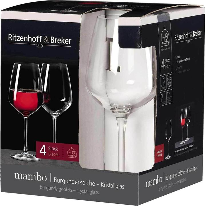 Produktbild Ritzenhoff & Breker Burgunderglas "MAMBO", 0,5 l (50 cl, 4 Gläser, Rotweingläser)