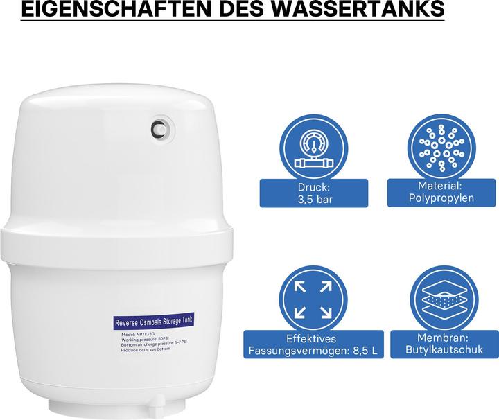 Produktbild Naturewater Umkehrosmose 3 G Wassertank 11,35 L Wasser Container lebensmittelecht